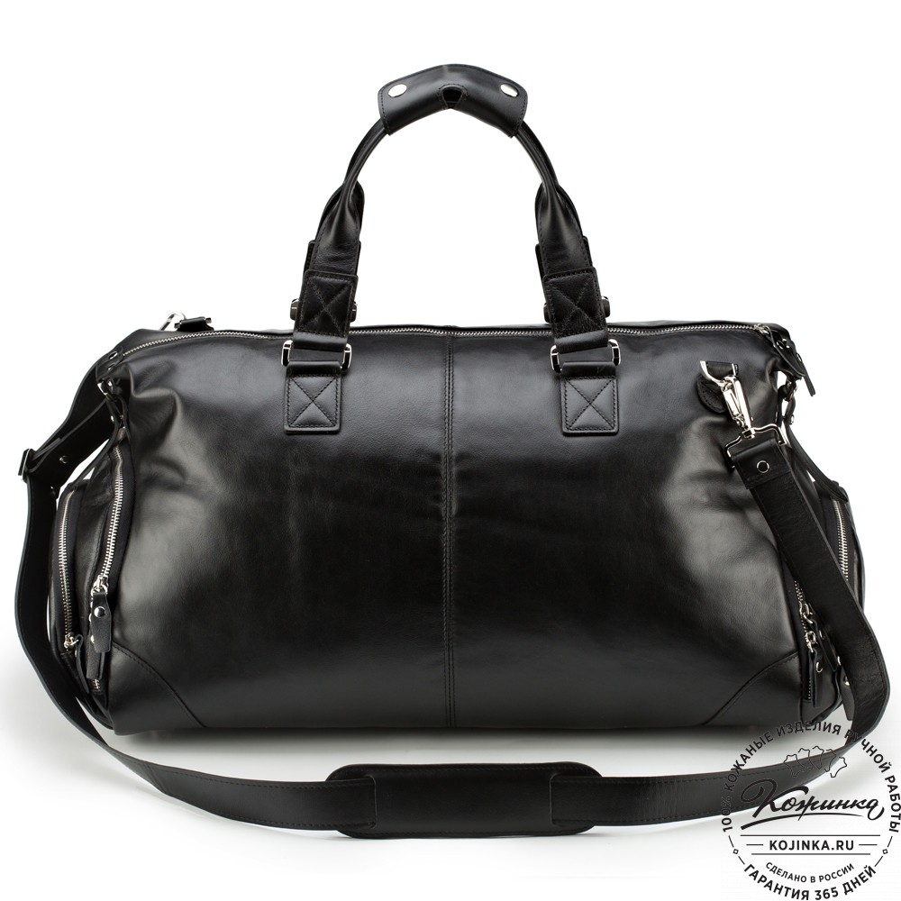 Кожаная дорожная сумка "Каркассон" (чёрная)