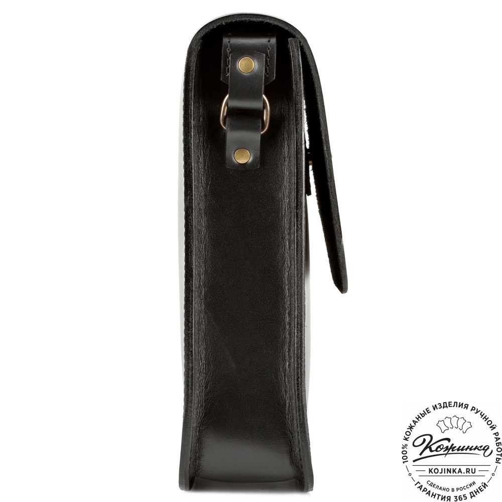 Кожаная сумка через плечо "Казань" (чёрная) 