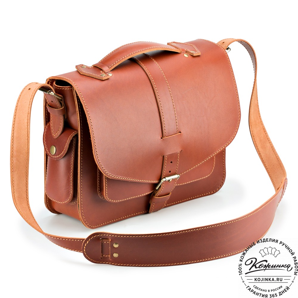 Кожаная  сумка "Виктория" (рыжая)