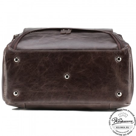 Кожаный рюкзак "Вена" (тёмно-коричневый антик)