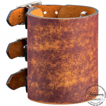 Кожаный браслет "Питэр" (коричневый эксклюзив)