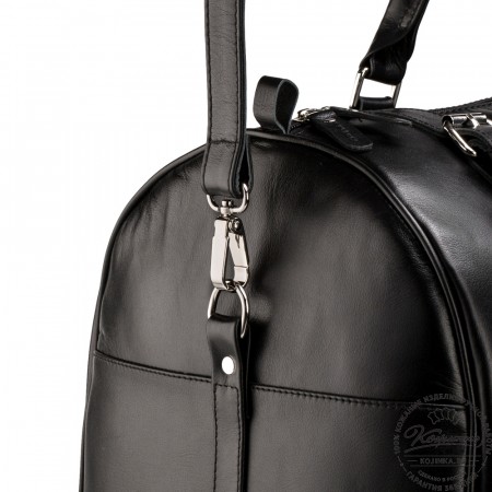 Кожаная дорожная сумка "Кордова" (чёрная)
