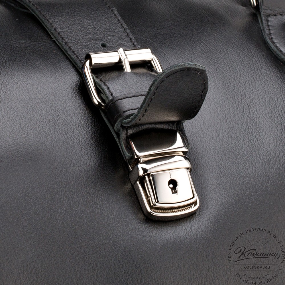 Кожаная дорожная сумка "Кордова" (чёрная)