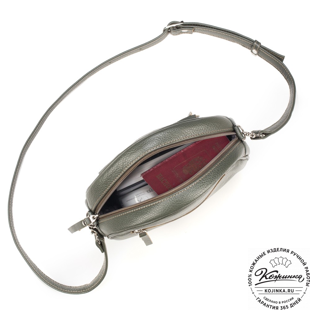 Женская кожаная сумка "Дарья" (оливковая)