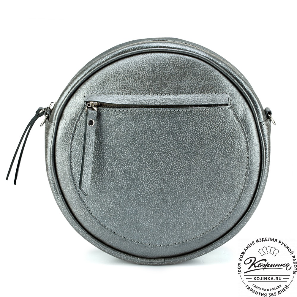 Женская кожаная сумка "Дарья" (серебро)