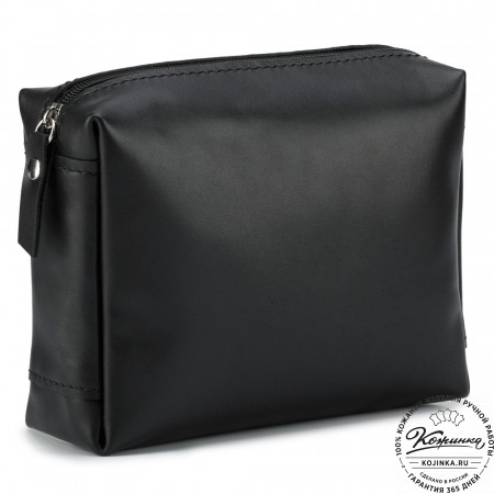 Кожаная косметичка "Прима" (чёрная)