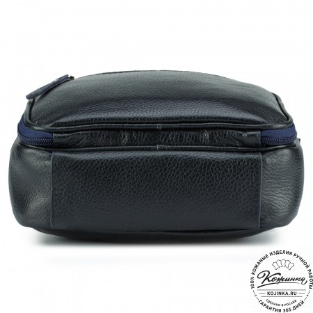 Кожаная сумка "Тедди" (синяя)