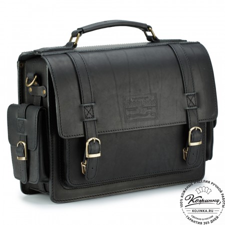 Кожаный портфель "Трансформер" (чёрный)