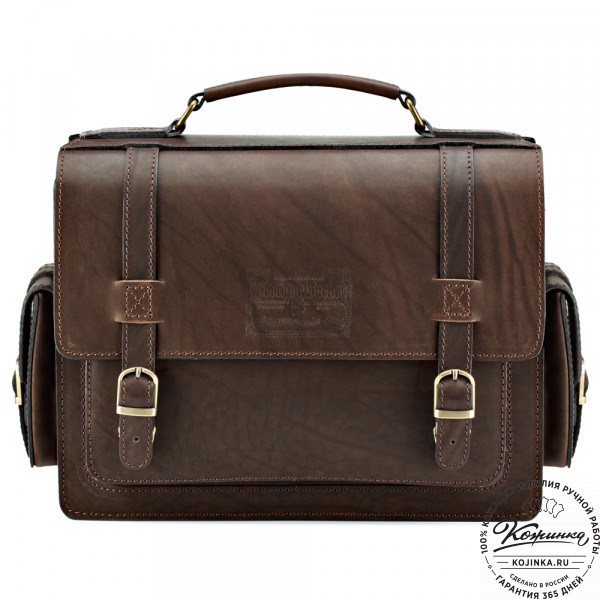 Кожаный портфель "Трансформер" (тёмно-коричневый). фото 1