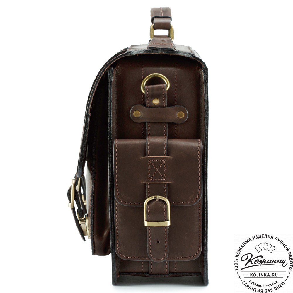 Кожаный портфель "Трансформер" (тёмно-коричневый)