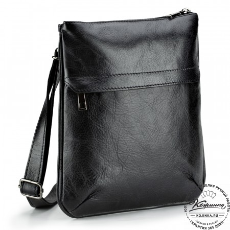 Кожаная сумка "Говард" (чёрная)