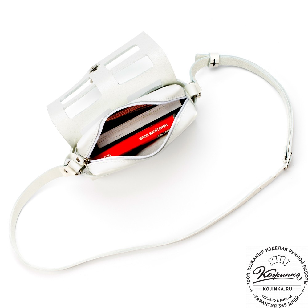 Женская кожаная сумка "Кортни" (белая) 