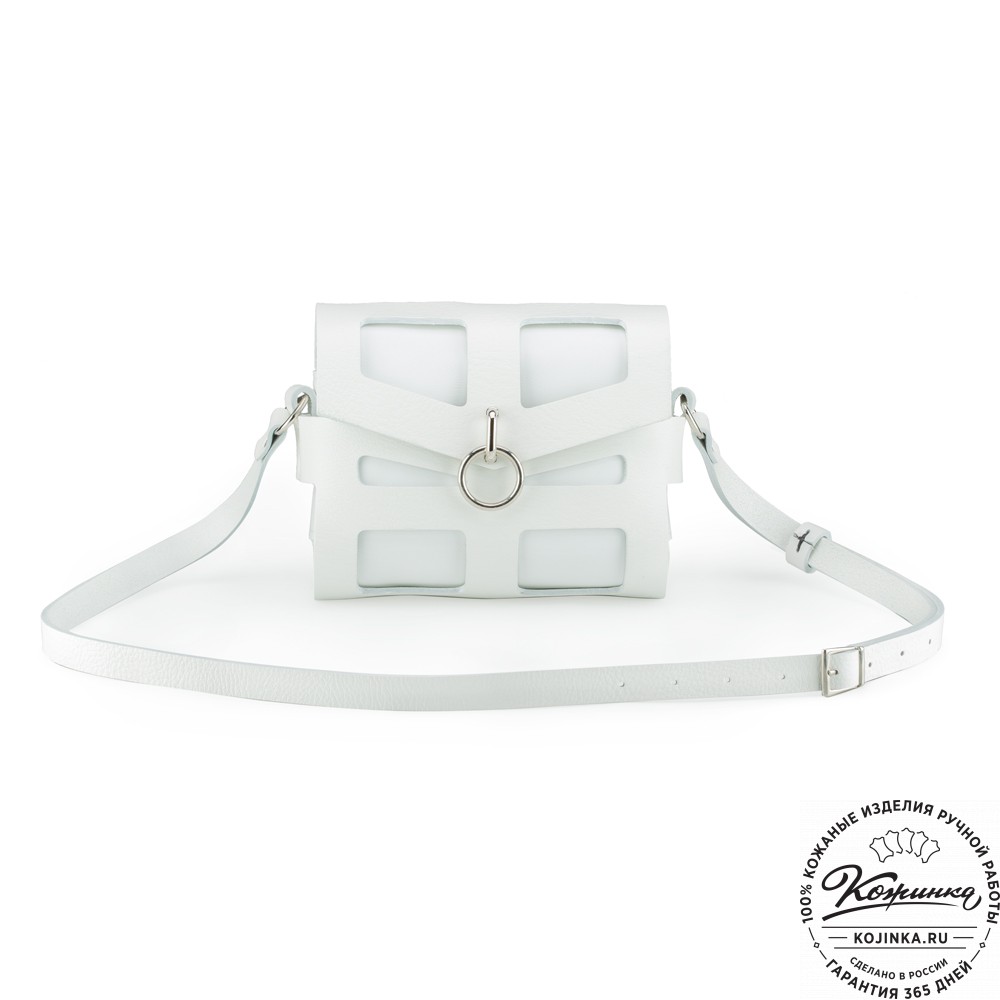 Женская кожаная сумка "Кортни" (белая) 