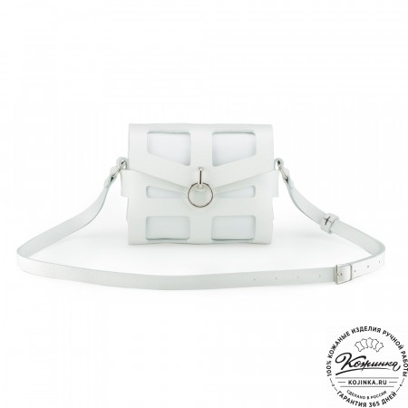 Женская кожаная сумка "Кортни" (белая) 