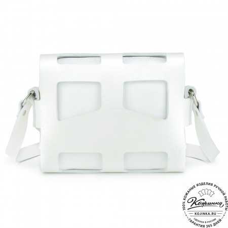 Женская кожаная сумка "Кортни" (белая) 