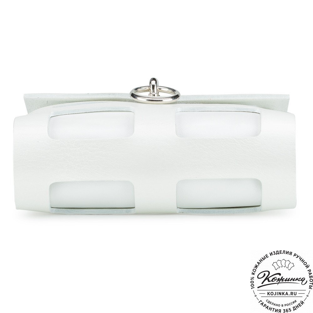 Женская кожаная сумка "Кортни" (белая) 