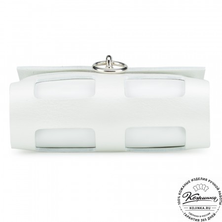 Женская кожаная сумка "Кортни" (белая) 