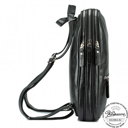 Кожаный рюкзак-сумка "Майя" (чёрный)