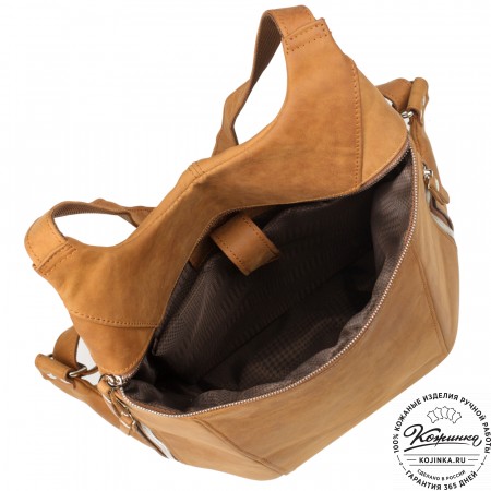 Кожаный рюкзак "Ургант" (рыжий крейзи)