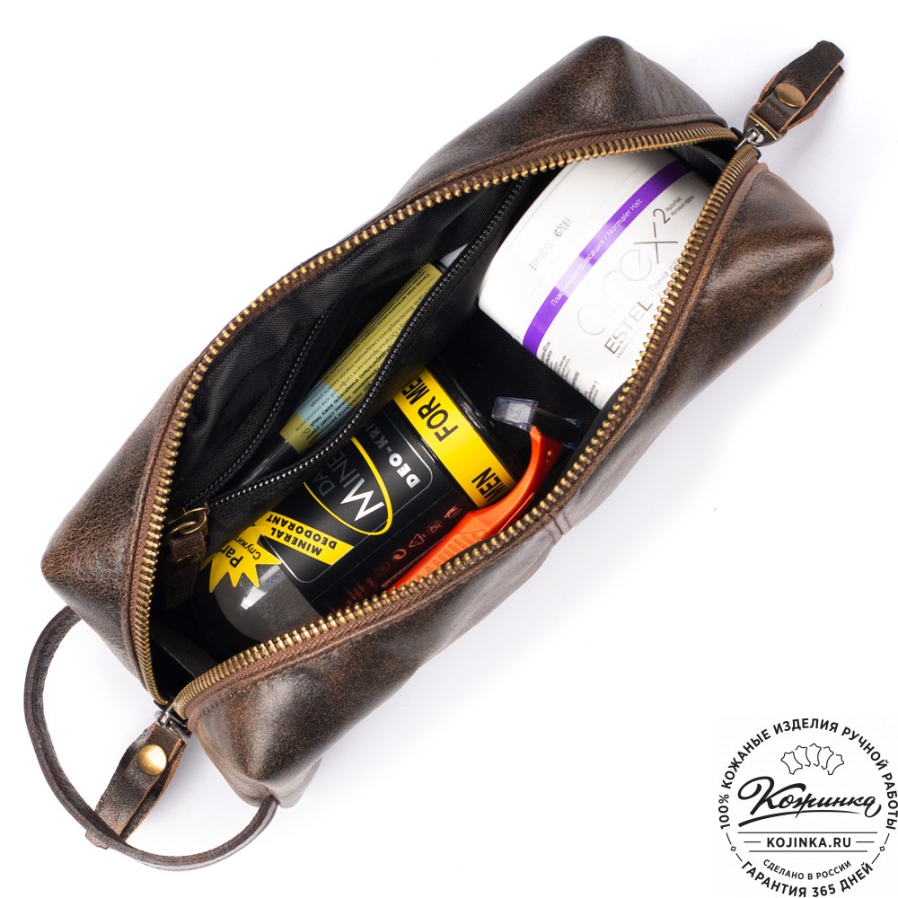 Кожаный несессер "Гремлин" (коричневая наппа)