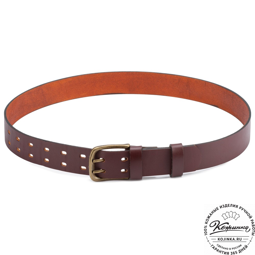 Кожаный мужской ремень "Адам" (коричневый)
