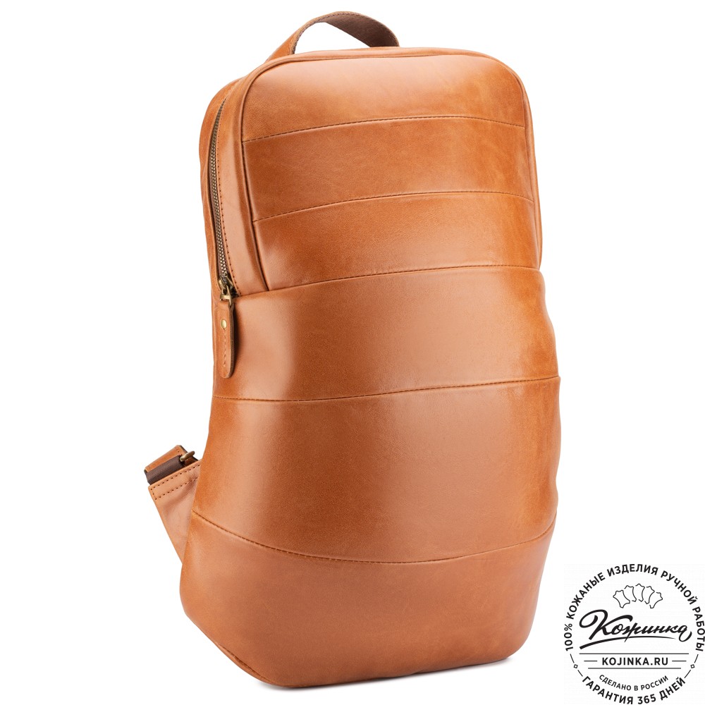 Кожаный рюкзак "Беверли" (рыжий)
