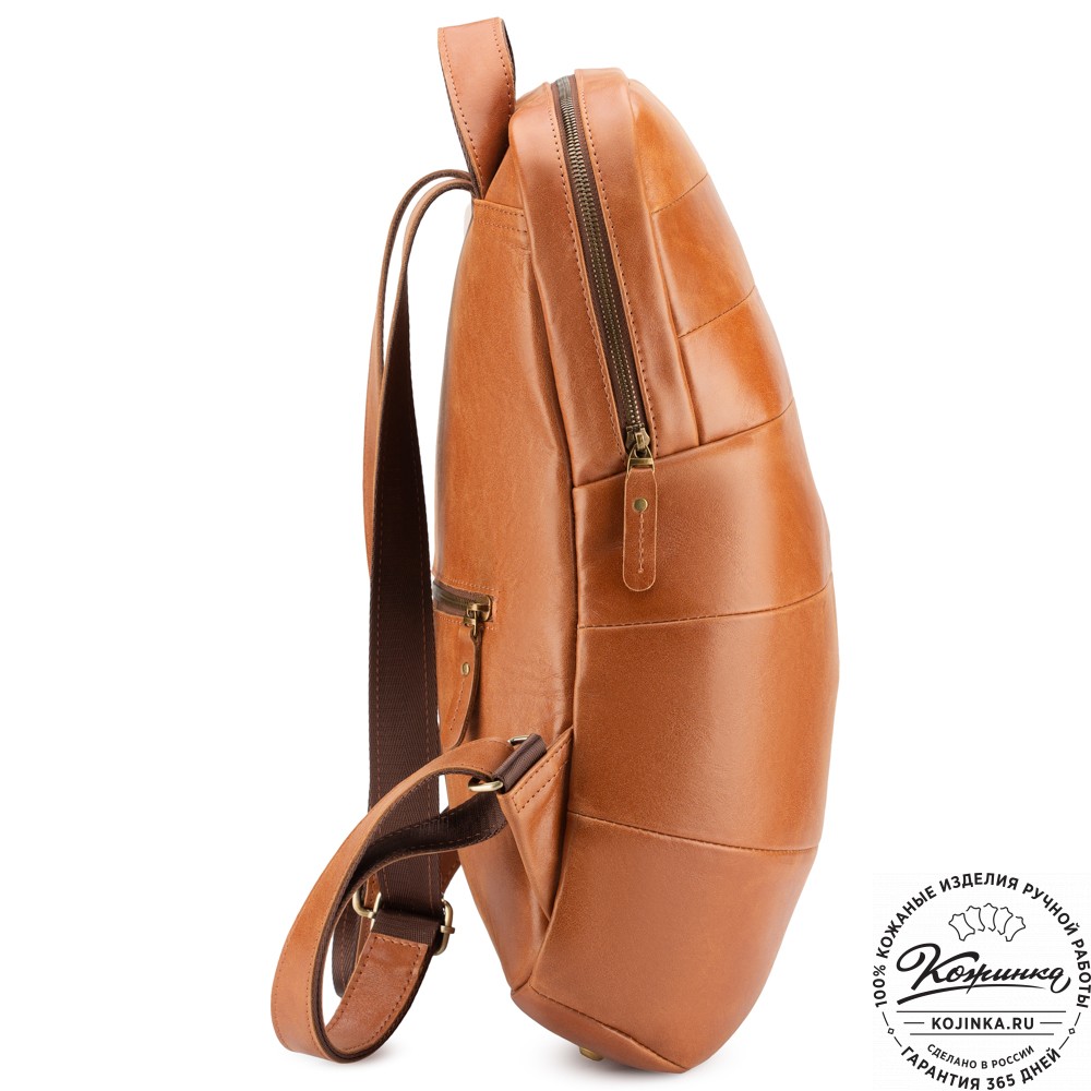 Кожаный рюкзак "Беверли" (рыжий)