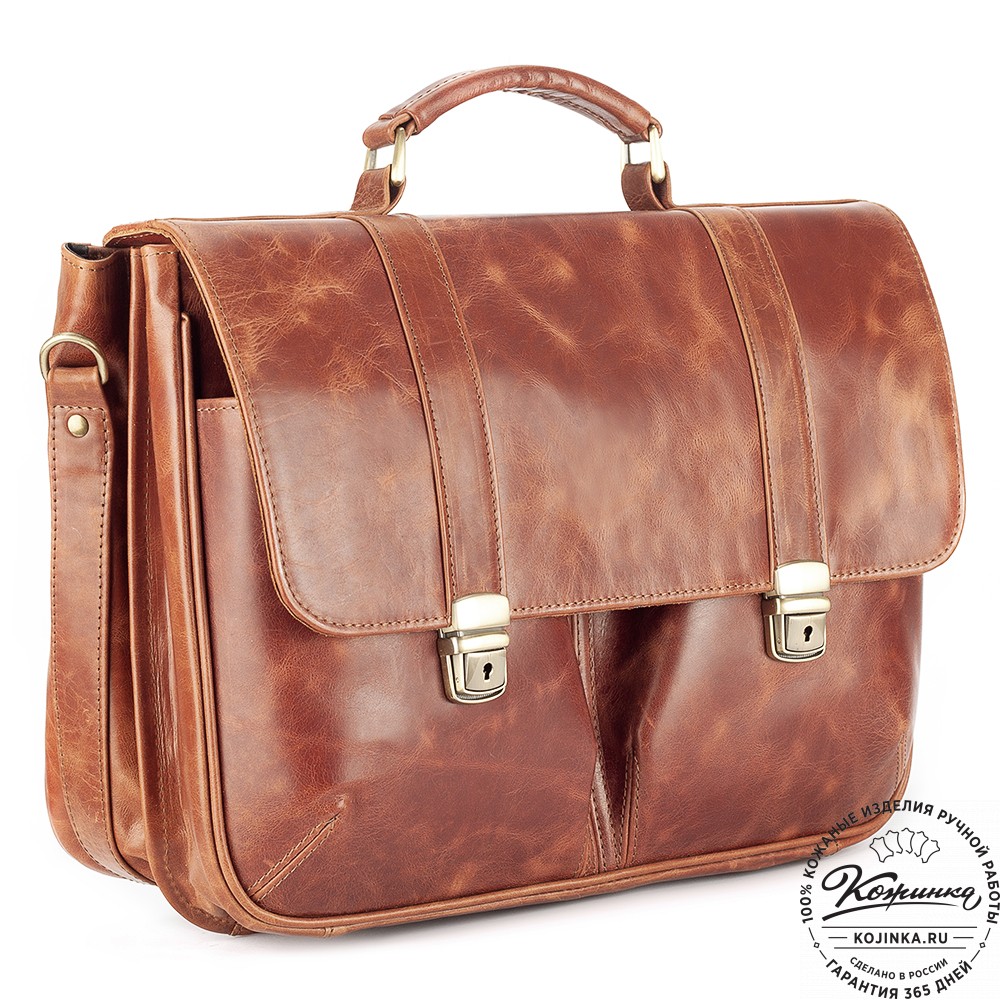 Кожаный портфель "Джозеф" (рыжий антик)