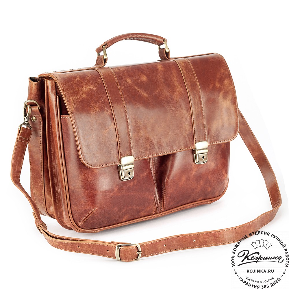 Кожаный портфель "Джозеф" (рыжий антик)