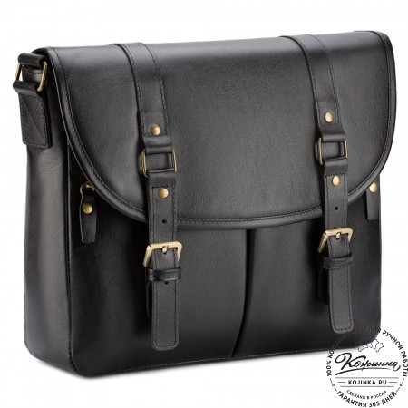 Кожаная сумка "Командор" (чёрная)