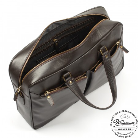 Кожаная деловая сумка "Роберт" (коричневая)