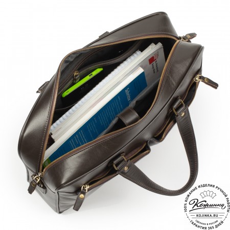 Кожаная деловая сумка "Роберт" (коричневая)