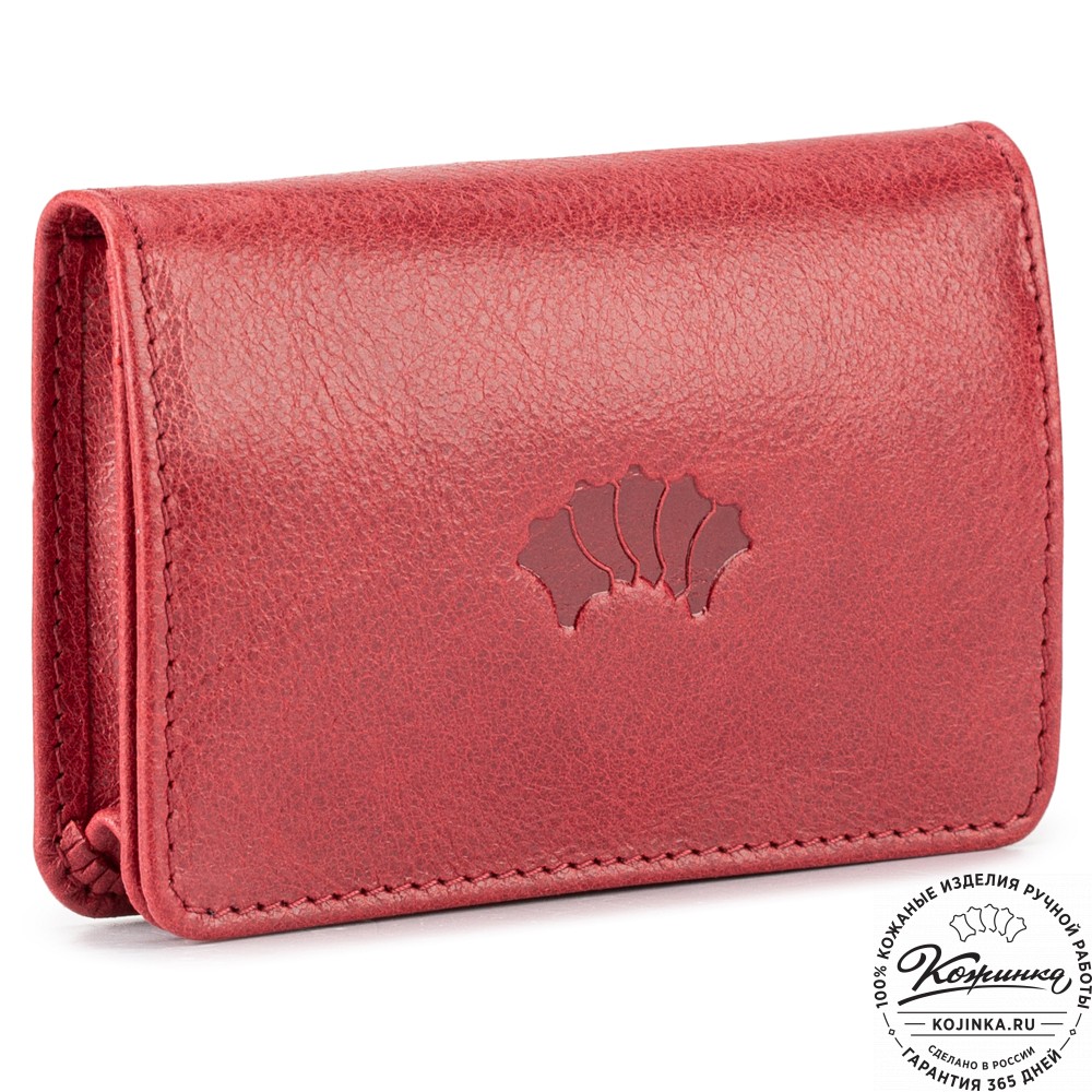 Кожаный картхолдер "Аляска" (малина)