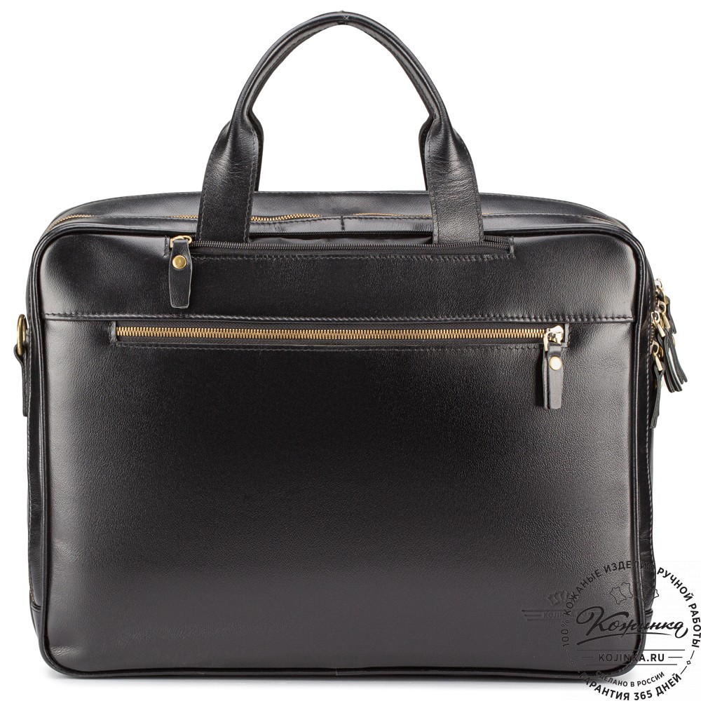 Кожаная деловая сумка "Максимилиан" (чёрная)