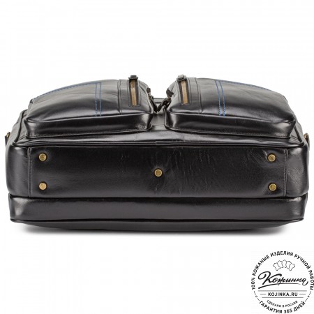 Кожаная деловая сумка "Максимилиан" (чёрная)