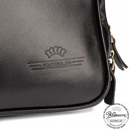 Кожаная деловая сумка "Максимилиан" (чёрная)