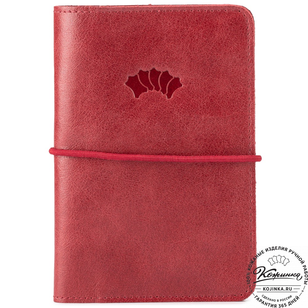 Кожаная обложка на паспорт Прага (малина)