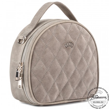 Женская кожаная сумка "Селин" (серая)