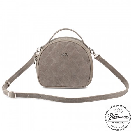 Женская кожаная сумка "Селин" (серая)
