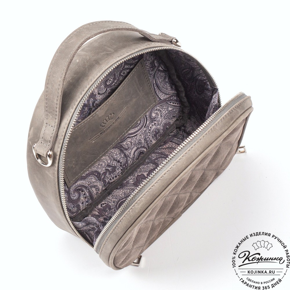 Женская кожаная сумка "Селин" (серая)