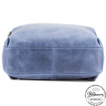 Кожаный рюкзак "Артур" (синий крейзи)