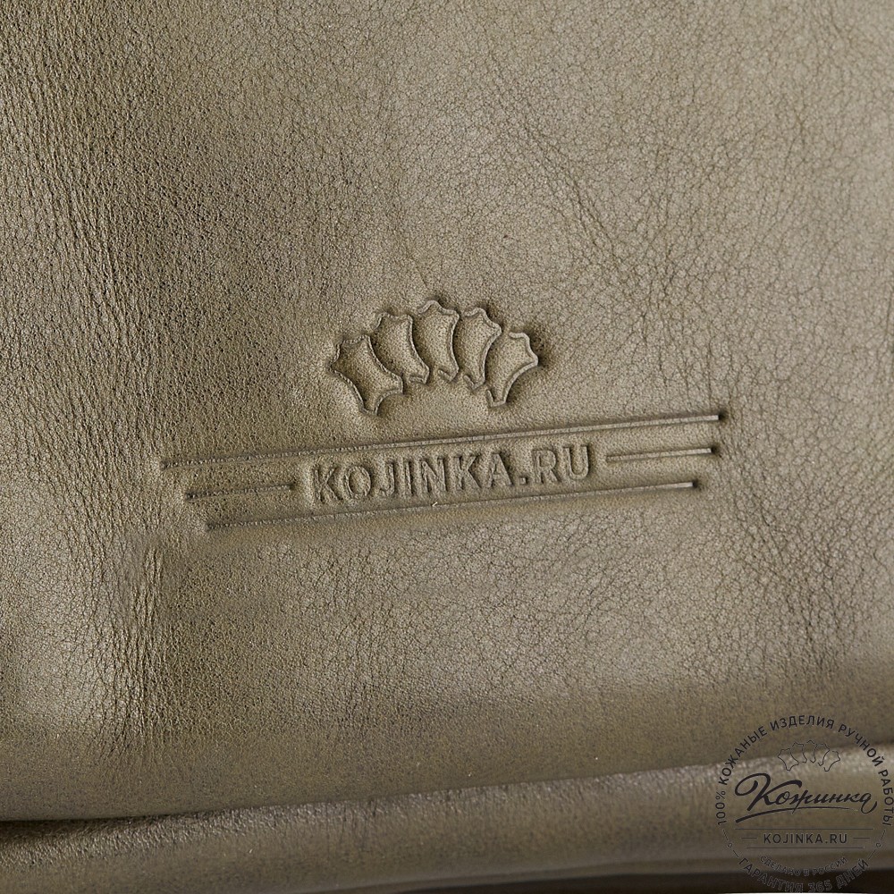 Кожаная сумка "Феликс" (хаки гладкая кожа) 