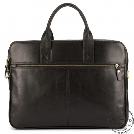 Кожаная деловая сумка "Густав" (чёрная)