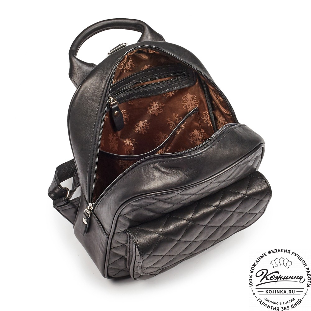 Женский кожаный рюкзак "Гермиона" (чёрный)