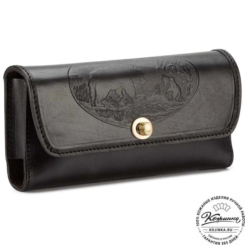 Кожаная рюмочница (чёрная)