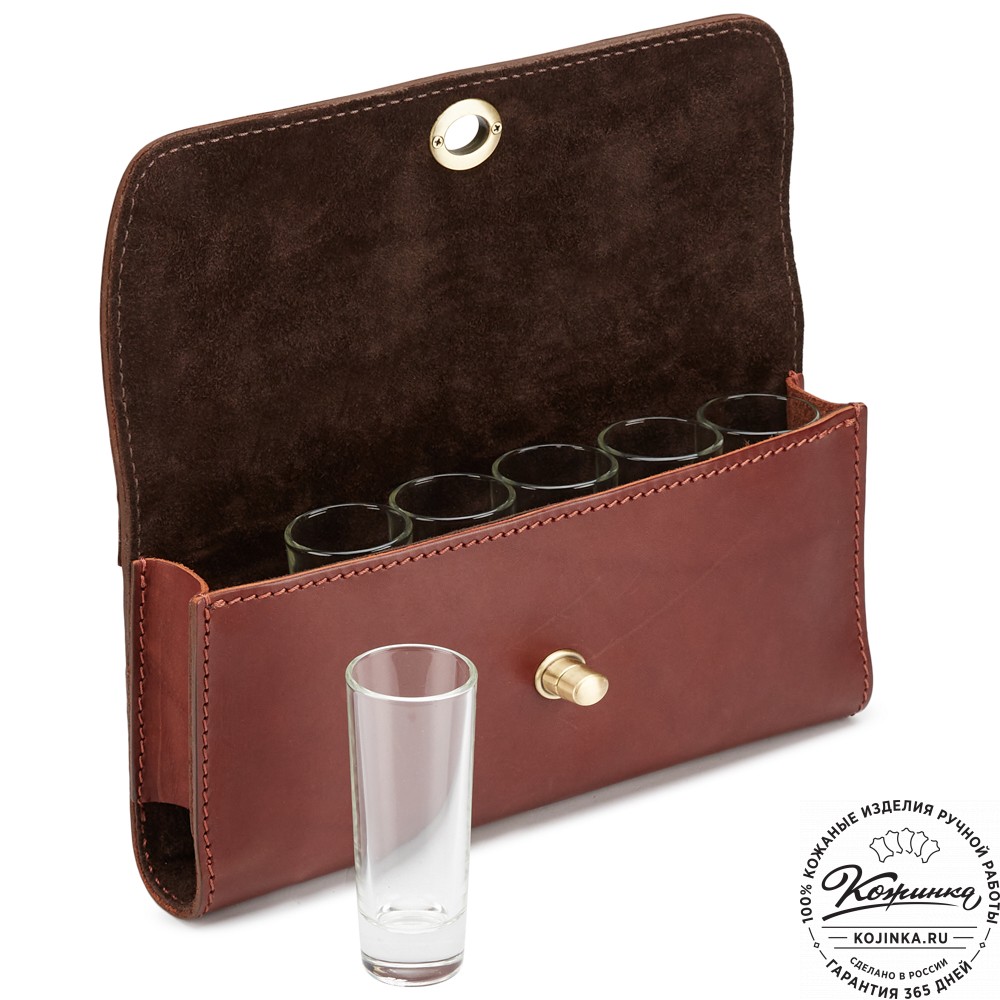 Кожаная рюмочница (коньяк)