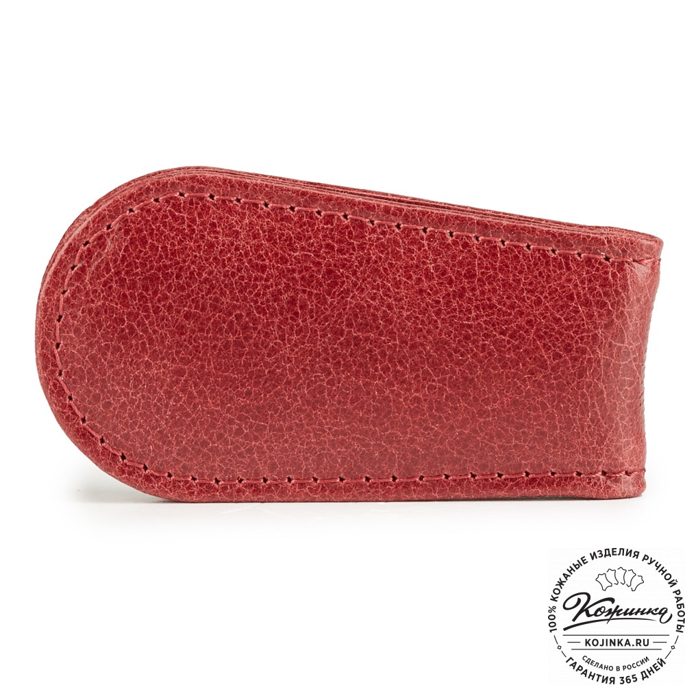 Кожаный зажим для денег "Бонн" (малина)