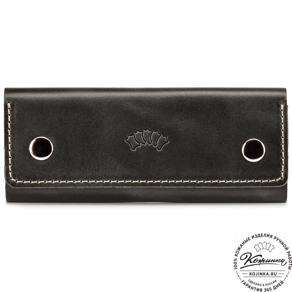 Кожаная ключница "Кипр" (чёрная)