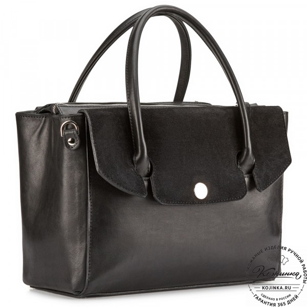 Женская кожаная сумка "Сильвия" (чёрная). фото 1