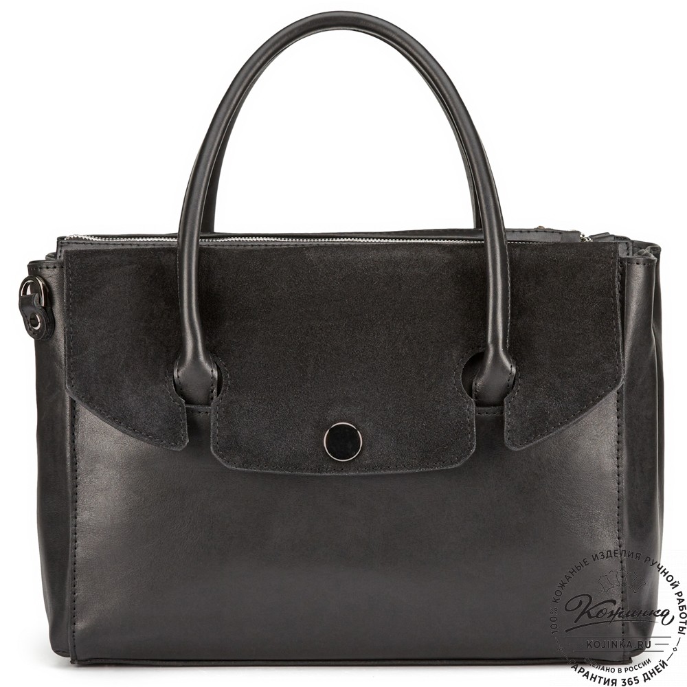 Женская кожаная сумка "Сильвия" (чёрная)